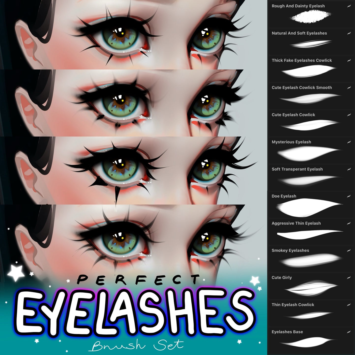 🔥Perfect Eyelashes Brush Set for Procreate🔥