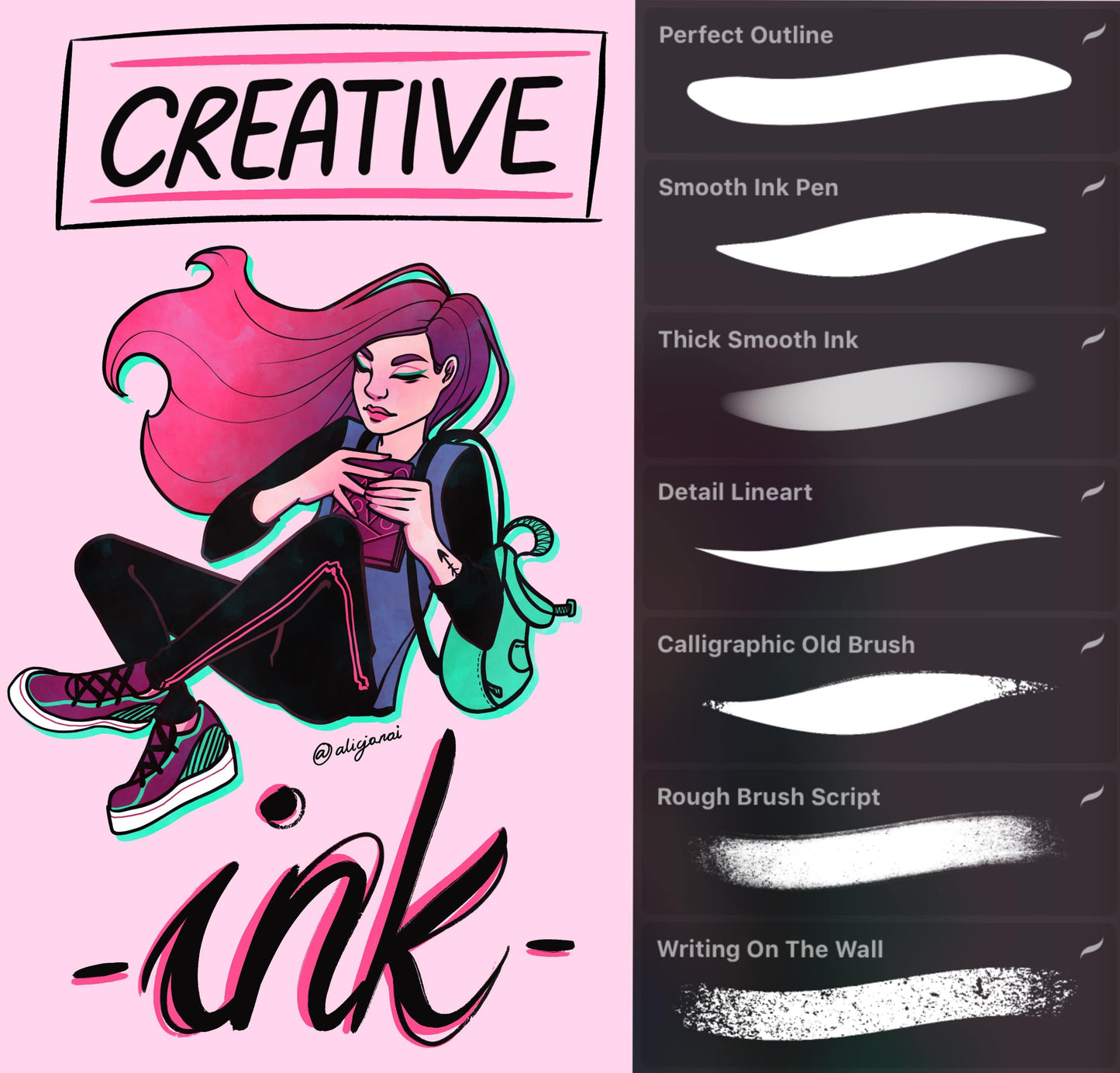 đź–¤Creative Ink Brush Set Procreateđź–¤