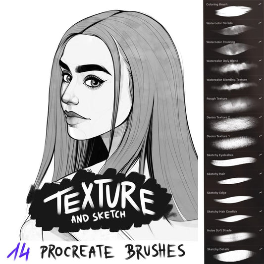 🍀Texture And Sketch Brush Set for Procreate🍀